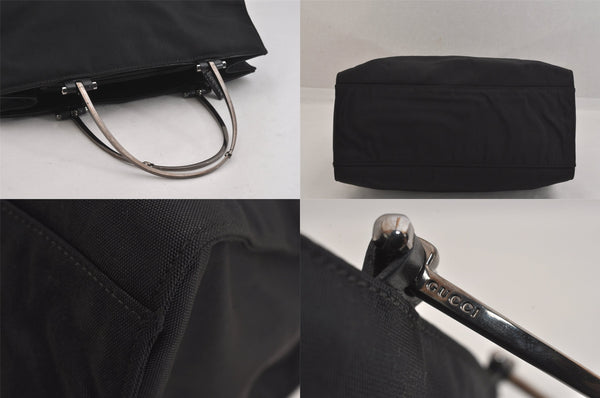 Authentic GUCCI Vintage Hand Bag Purse Nylon 0021025 Black 8758M