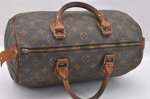 Authentic Louis Vuitton Monogram Speedy 30 Hand Boston Bag M41526 LV 8759I