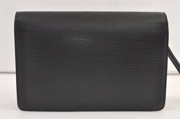 Authentic Louis Vuitton Epi Sellier Dragonne Clutch Bag Black M52612 LV 8759J
