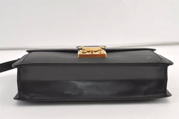 Authentic Louis Vuitton Epi Sellier Dragonne Clutch Bag Black M52612 LV 8759J