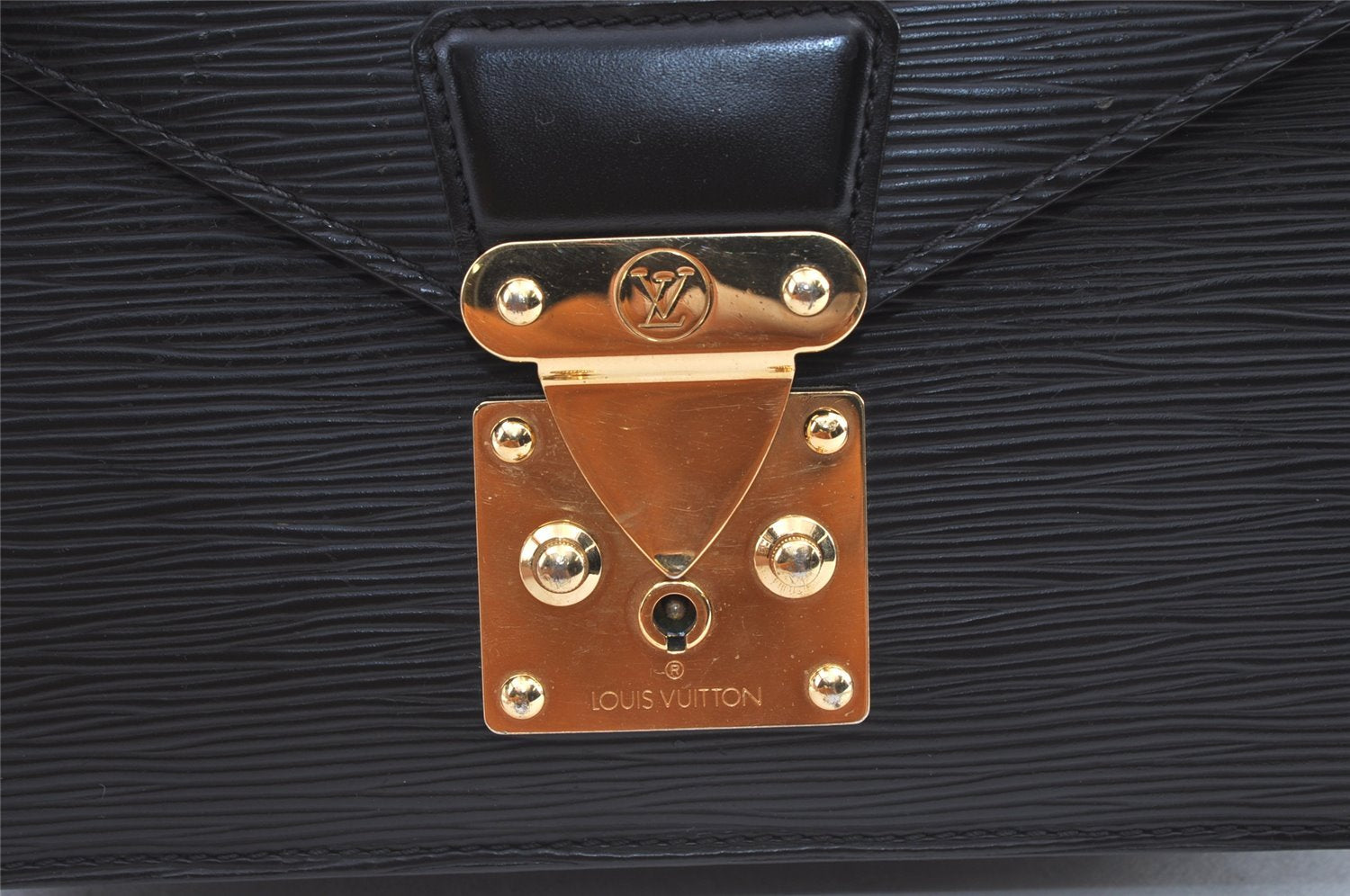 Authentic Louis Vuitton Epi Sellier Dragonne Clutch Bag Black M52612 LV 8759J