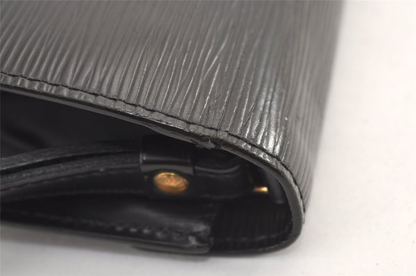 Authentic Louis Vuitton Epi Sellier Dragonne Clutch Bag Black M52612 LV 8759J