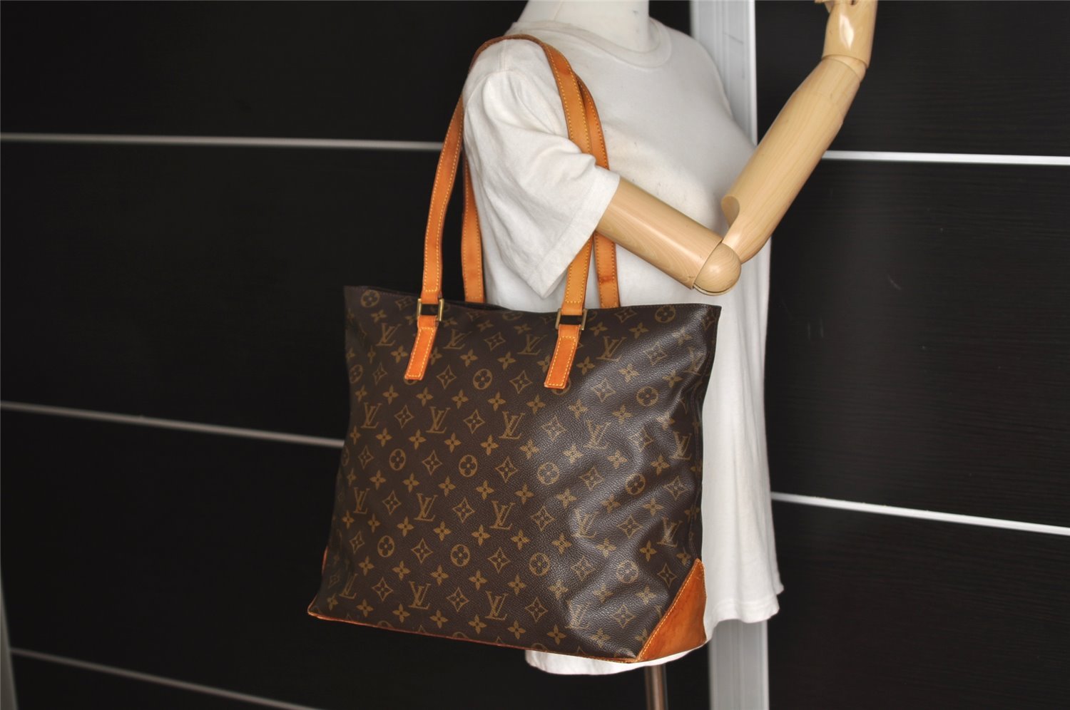 Authentic Louis Vuitton Monogram Cabas Mezzo Shoulder Tote Bag M51151 LV 8760J