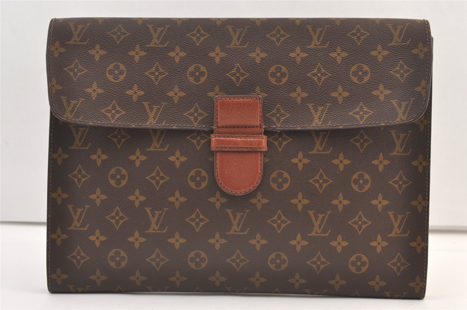 Authentic Louis Vuitton Monogram Poche Ministre Document Case M53445 LV 8761J