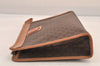 Authentic CELINE Macadam Blason Clutch Hand Bag Purse PVC Leather Brown 8761M