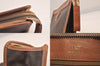 Authentic CELINE Macadam Blason Clutch Hand Bag Purse PVC Leather Brown 8761M