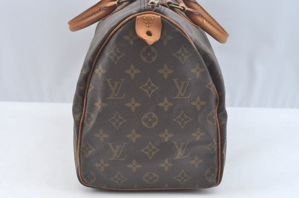 Authentic Louis Vuitton Monogram Speedy 35 Hand Boston Bag M41524 LV 8762I