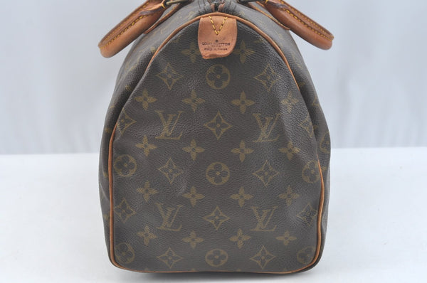 Authentic Louis Vuitton Monogram Speedy 35 Hand Boston Bag M41524 LV 8762I