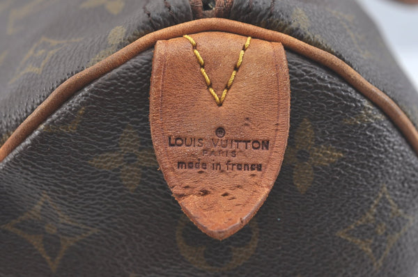 Authentic Louis Vuitton Monogram Speedy 35 Hand Boston Bag M41524 LV 8762I