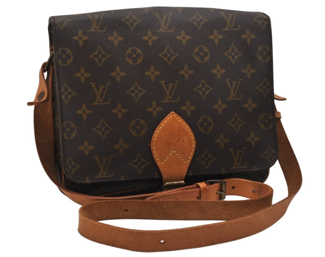 Authentic Louis Vuitton Monogram Cartouchiere GM M51252 Shoulder Cross Bag 8762J