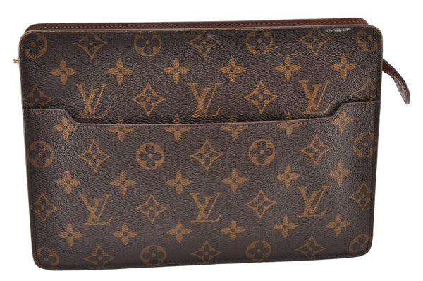Authentic Louis Vuitton Monogram Pochette Homme Clutch Hand Bag M51795 LV 8763I