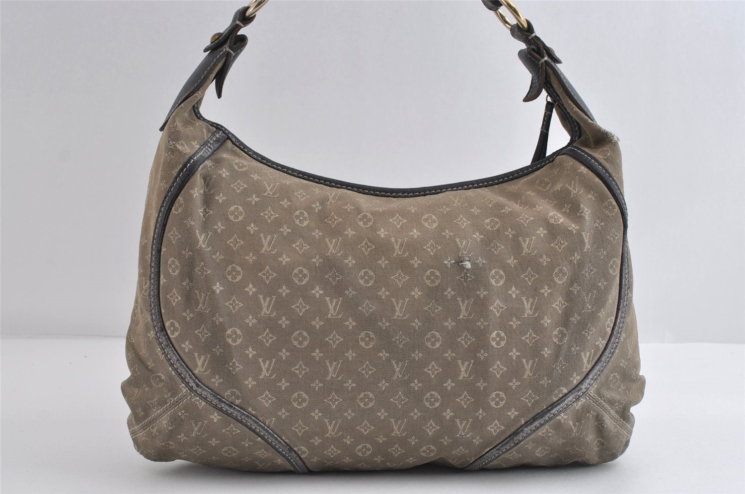 Auth Louis Vuitton Monogram Mini Lin Manon MM Shoulder Bag Gray M95618 LV 8764I