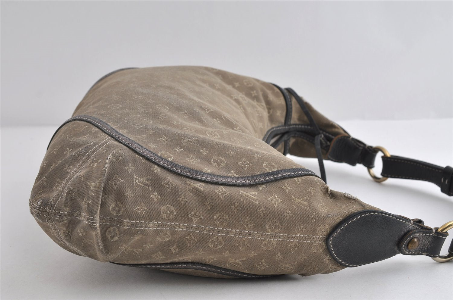 Auth Louis Vuitton Monogram Mini Lin Manon MM Shoulder Bag Gray M95618 LV 8764I