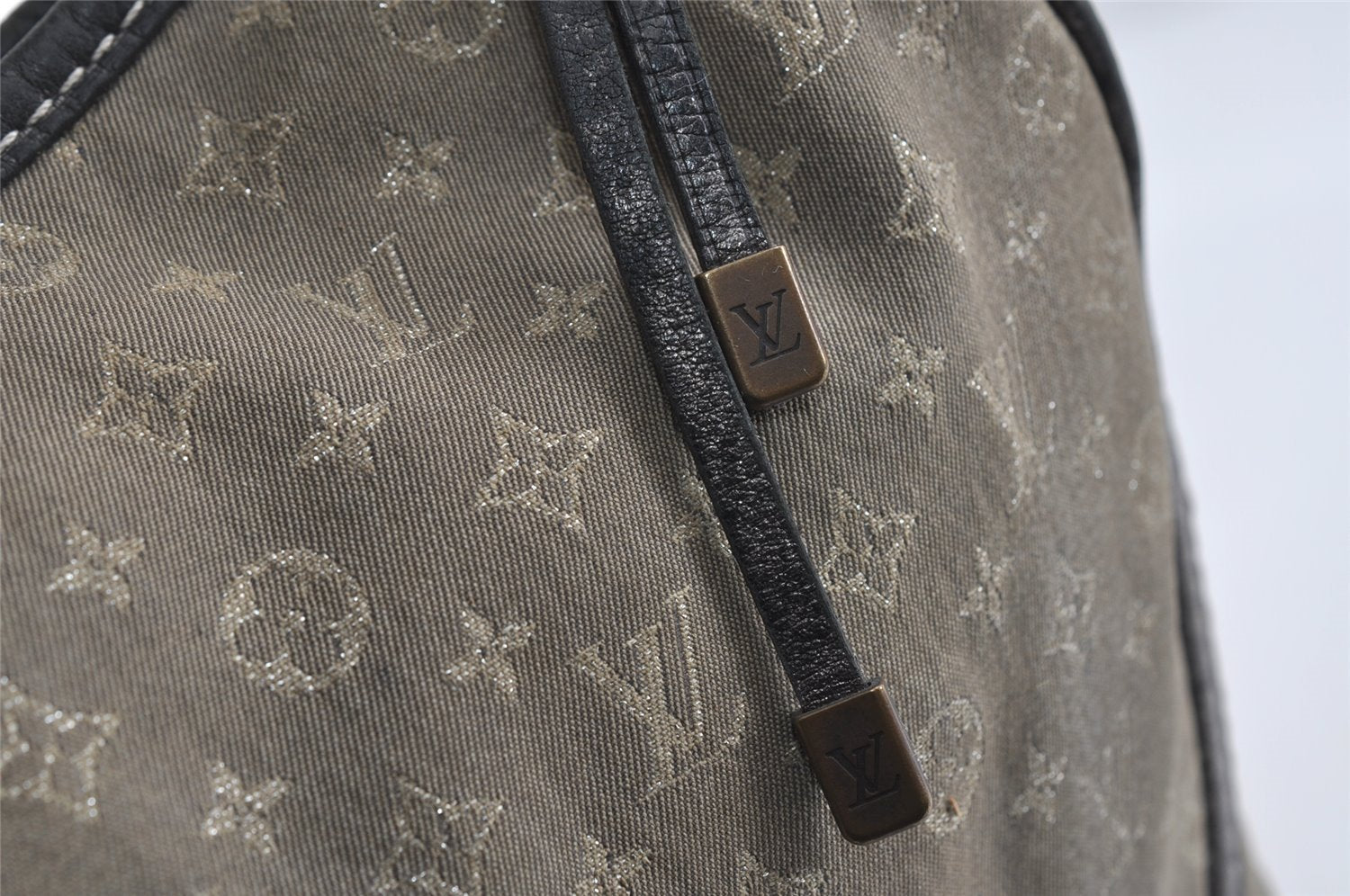 Auth Louis Vuitton Monogram Mini Lin Manon MM Shoulder Bag Gray M95618 LV 8764I
