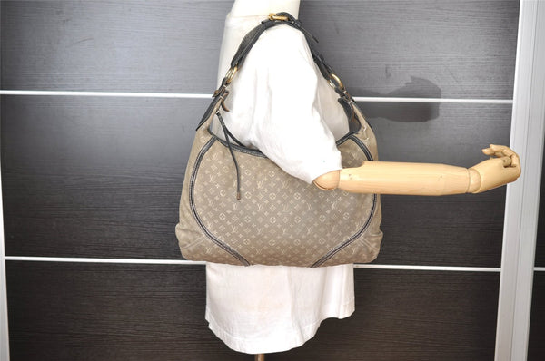 Auth Louis Vuitton Monogram Mini Lin Manon MM Shoulder Bag Gray M95618 LV 8764I