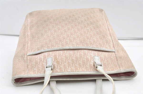 Authentic Christian Dior Trotter Shoulder Tote Bag Canvas Leather Pink 8766J