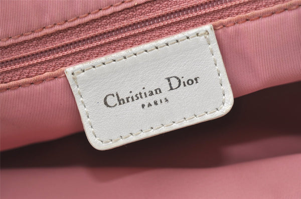 Authentic Christian Dior Trotter Shoulder Tote Bag Canvas Leather Pink 8766J