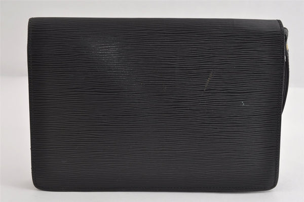 Authentic Louis Vuitton Epi Sellier Dragonne Clutch Bag Black M52612 LV 8767I