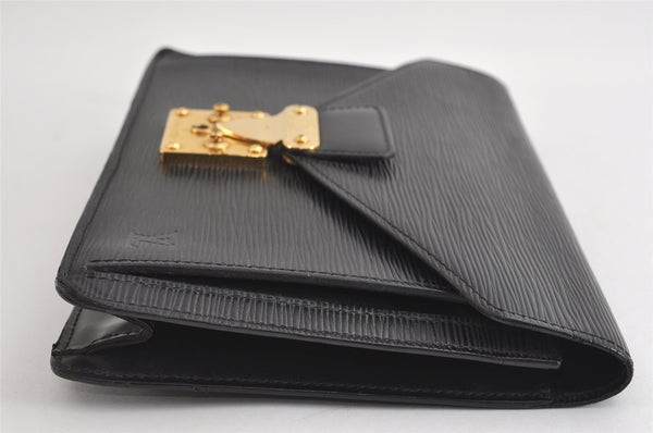 Authentic Louis Vuitton Epi Sellier Dragonne Clutch Bag Black M52612 LV 8767I