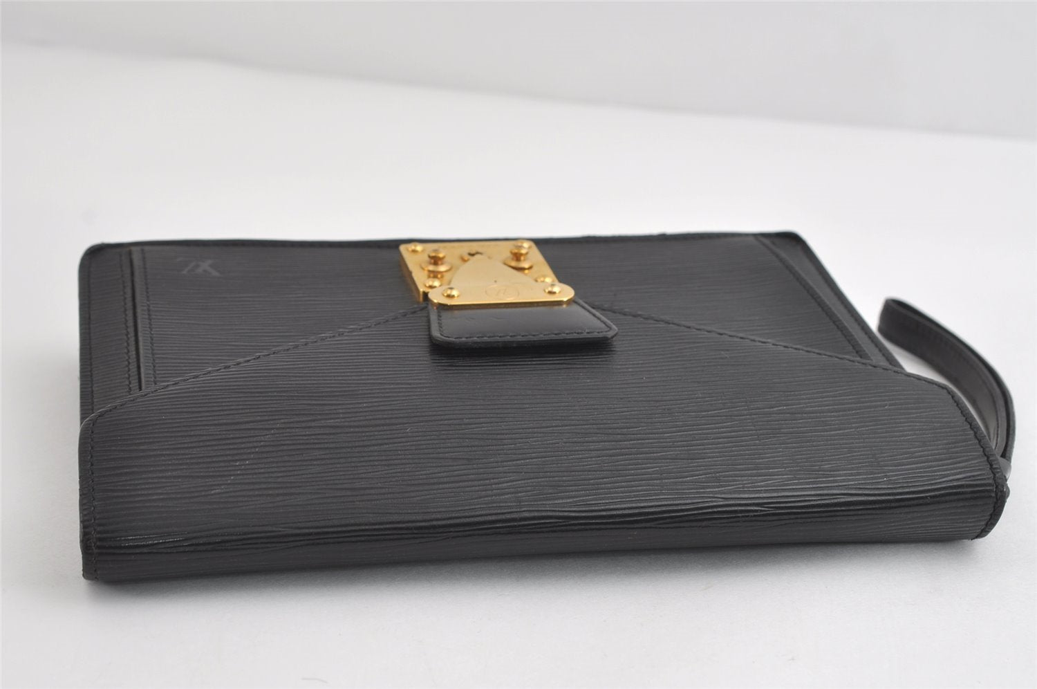 Authentic Louis Vuitton Epi Sellier Dragonne Clutch Bag Black M52612 LV 8767I