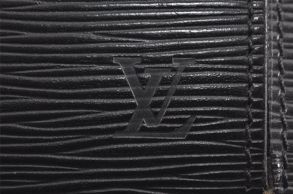 Authentic Louis Vuitton Epi Sellier Dragonne Clutch Bag Black M52612 LV 8767I