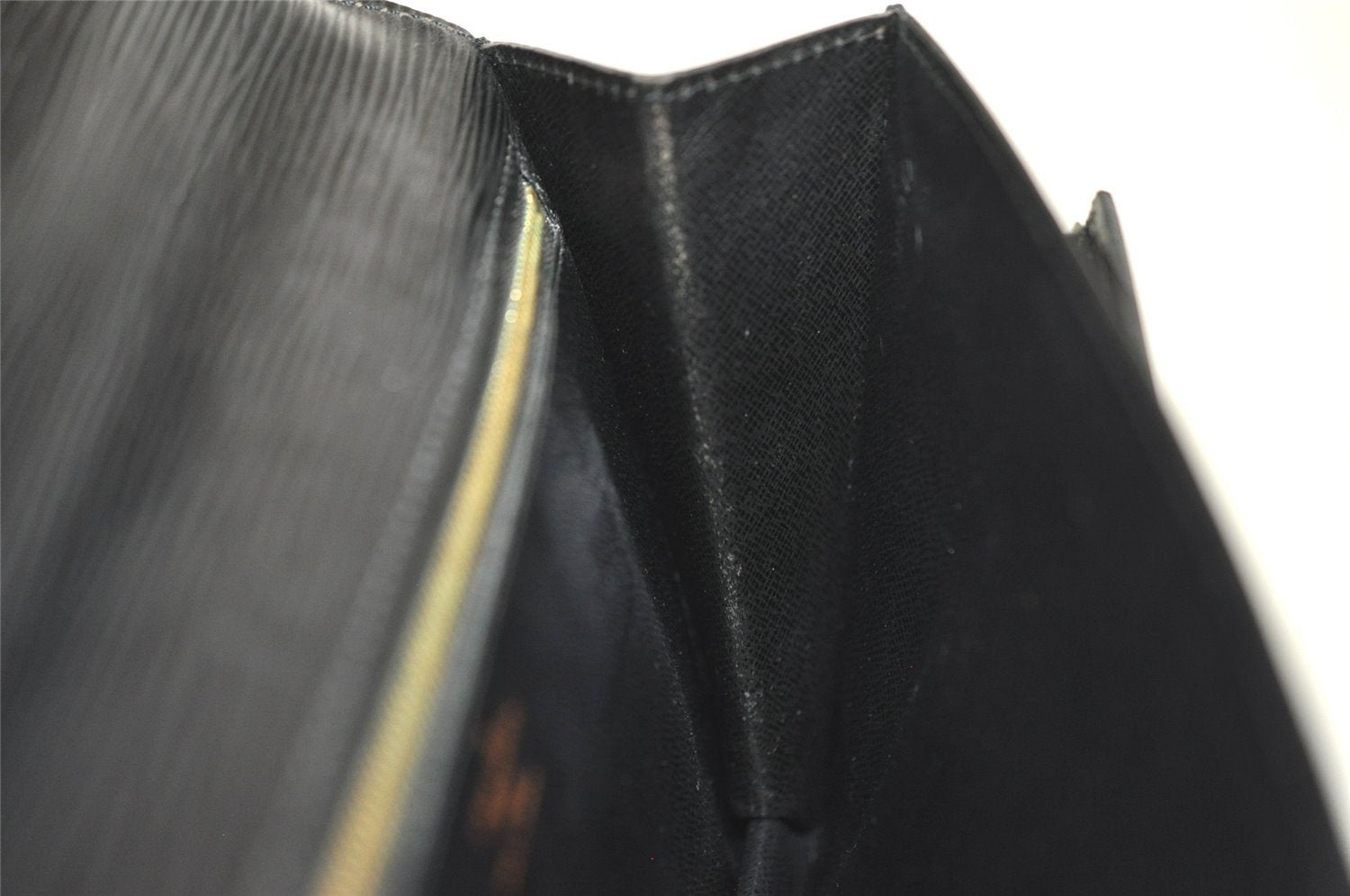 Authentic Louis Vuitton Epi Sellier Dragonne Clutch Bag Black M52612 LV 8767I