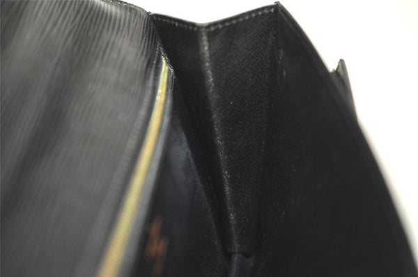 Authentic Louis Vuitton Epi Sellier Dragonne Clutch Bag Black M52612 LV 8767I