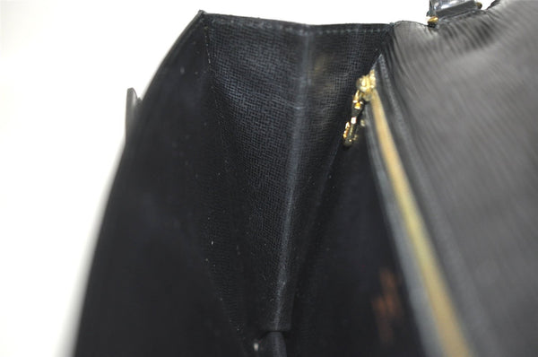 Authentic Louis Vuitton Epi Sellier Dragonne Clutch Bag Black M52612 LV 8767I