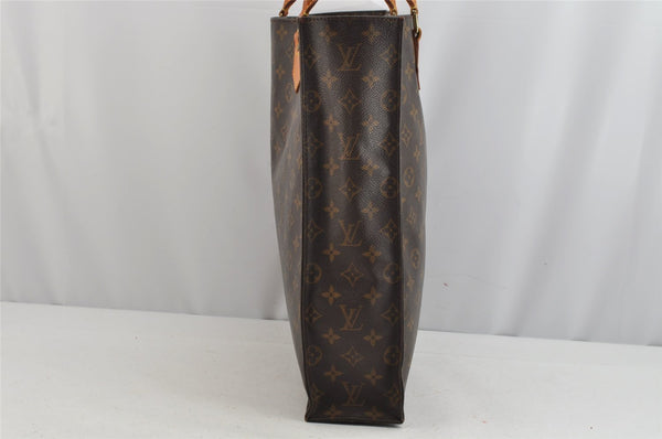 Authentic Louis Vuitton Monogram Sac Plat Hand Tote Bag M51140 LV Junk 8767J