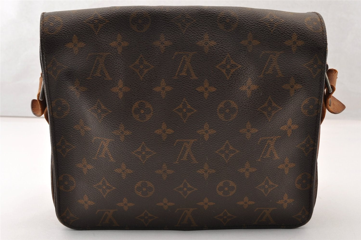 Authentic Louis Vuitton Monogram Cartouchiere MM M51253 Shoulder Bag Junk 8768I
