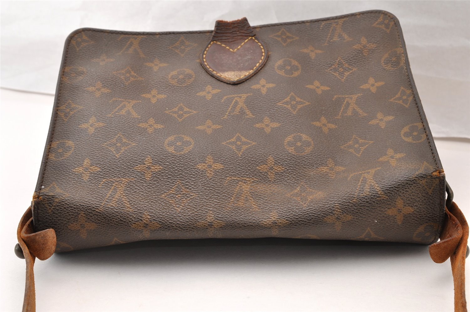 Authentic Louis Vuitton Monogram Cartouchiere MM M51253 Shoulder Bag Junk 8768I