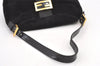 Authentic FENDI Vintage Shoulder Hand Bag Suede Leather Purse Black 8768J