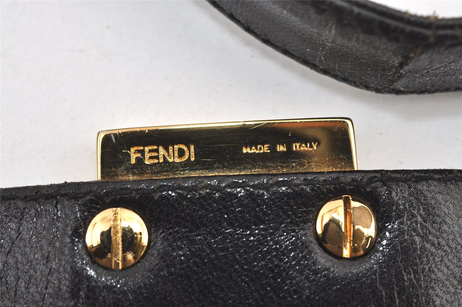 Authentic FENDI Vintage Shoulder Hand Bag Suede Leather Purse Black 8768J