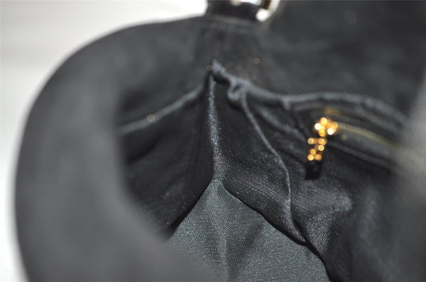 Authentic FENDI Vintage Shoulder Hand Bag Suede Leather Purse Black 8768J