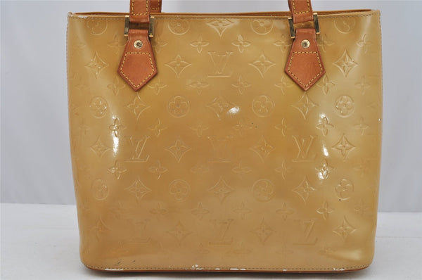 Authentic Louis Vuitton Vernis Houston Shoulder Hand Bag Yellow M91004 LV 8770I