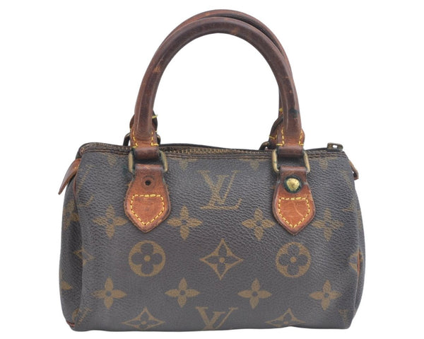 Authentic Louis Vuitton Monogram Mini Speedy Hand Bag Purse Old Model Junk 8772I