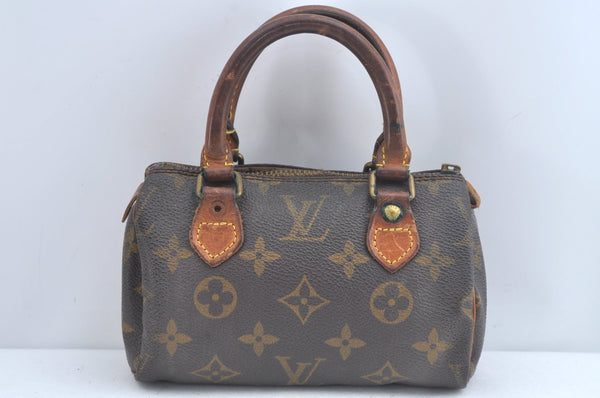 Authentic Louis Vuitton Monogram Mini Speedy Hand Bag Purse Old Model Junk 8772I