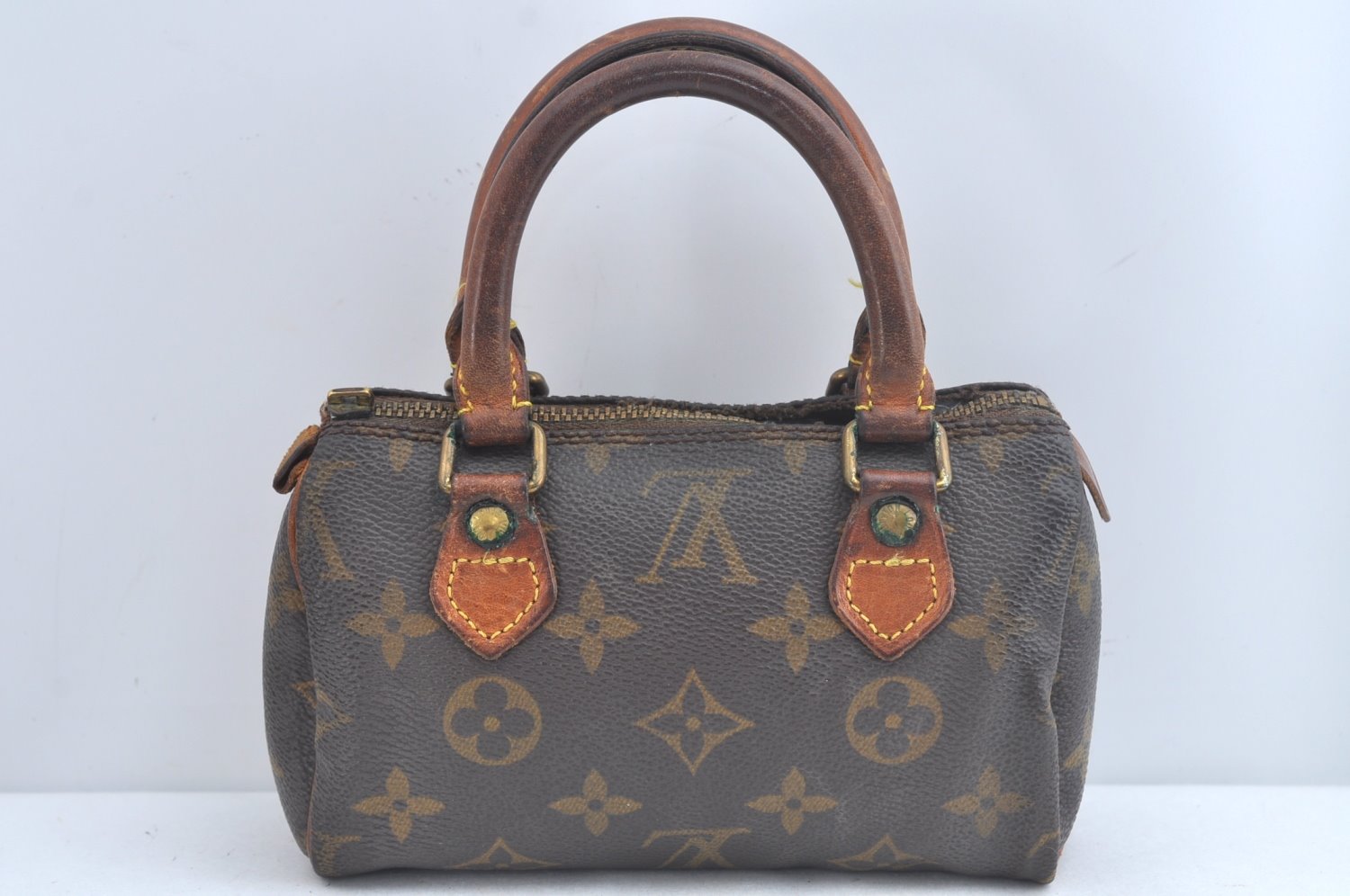 Authentic Louis Vuitton Monogram Mini Speedy Hand Bag Purse Old Model Junk 8772I