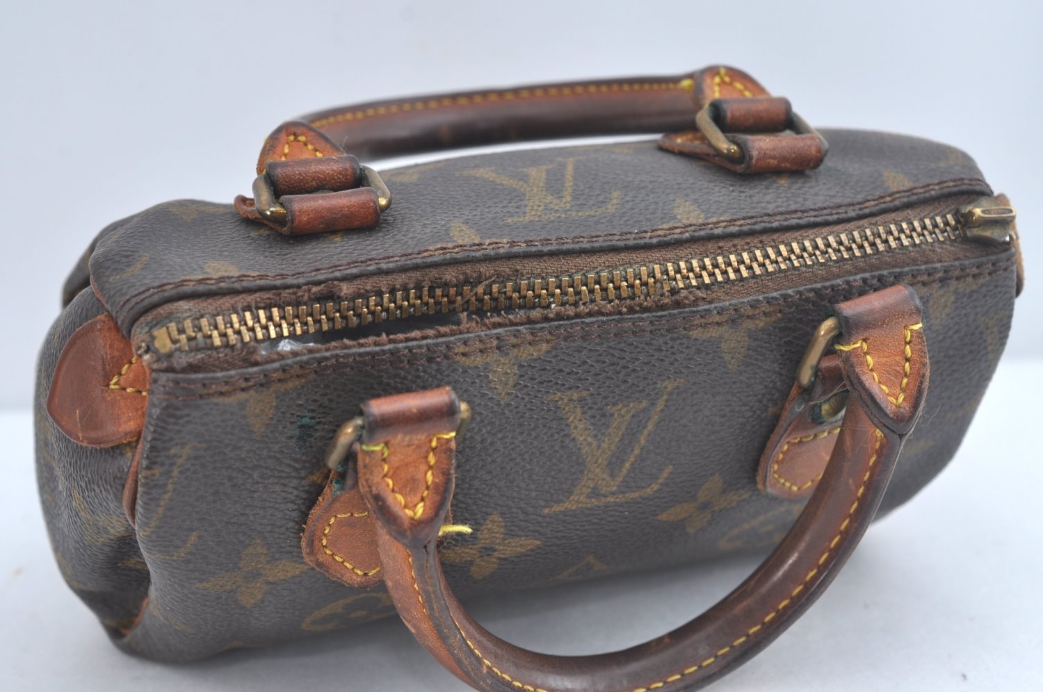 Authentic Louis Vuitton Monogram Mini Speedy Hand Bag Purse Old Model Junk 8772I