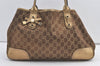 Authentic GUCCI Princy Tote Bag GG Canvas Leather 163805 Gold Brown 8772J