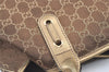 Authentic GUCCI Princy Tote Bag GG Canvas Leather 163805 Gold Brown 8772J