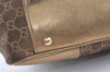 Authentic GUCCI Princy Tote Bag GG Canvas Leather 163805 Gold Brown 8772J