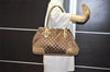 Authentic GUCCI Princy Tote Bag GG Canvas Leather 163805 Gold Brown 8772J