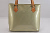 Authentic Louis Vuitton Vernis Houston Shoulder Bag Light Green M91053 LV 8772M
