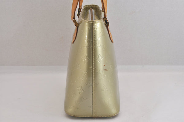 Authentic Louis Vuitton Vernis Houston Shoulder Bag Light Green M91053 LV 8772M