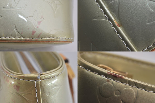 Authentic Louis Vuitton Vernis Houston Shoulder Bag Light Green M91053 LV 8772M