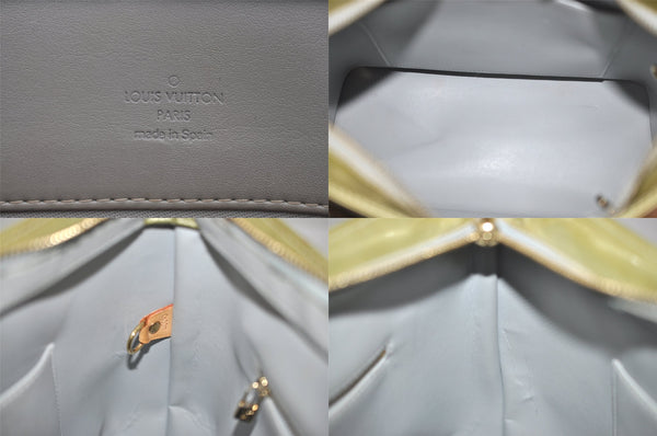 Authentic Louis Vuitton Vernis Houston Shoulder Bag Light Green M91053 LV 8772M