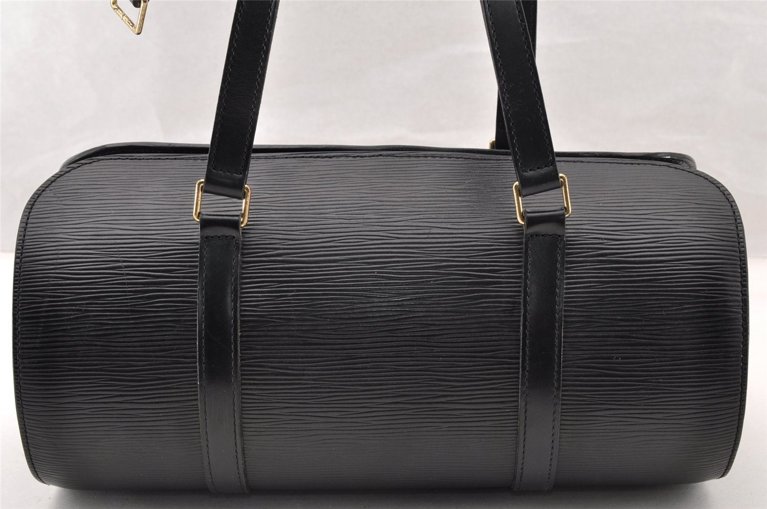 Authentic Louis Vuitton Epi Soufflot Black Hand Bag M52222 LV Junk 8775I