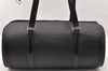 Authentic Louis Vuitton Epi Soufflot Black Hand Bag M52222 LV Junk 8775I