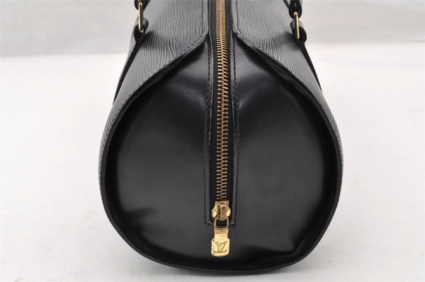 Authentic Louis Vuitton Epi Soufflot Black Hand Bag M52222 LV Junk 8775I